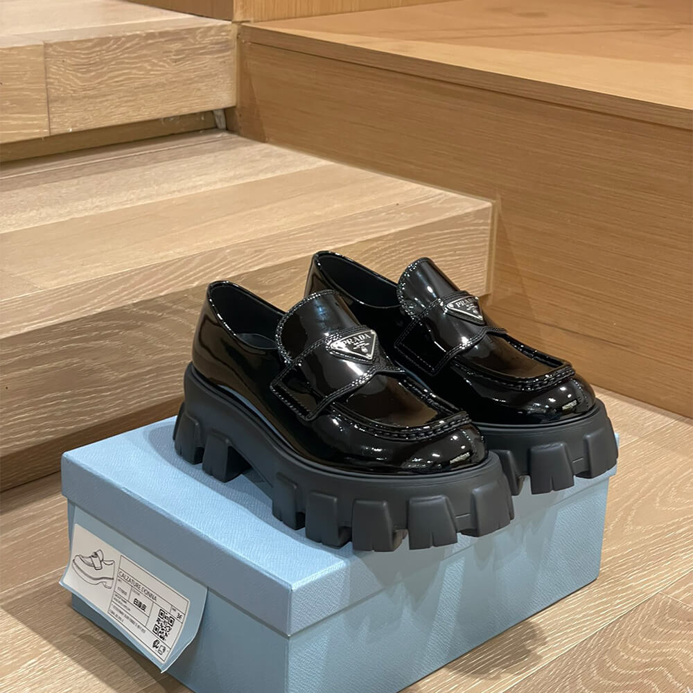 Pra*a Monolith patent leather loafers