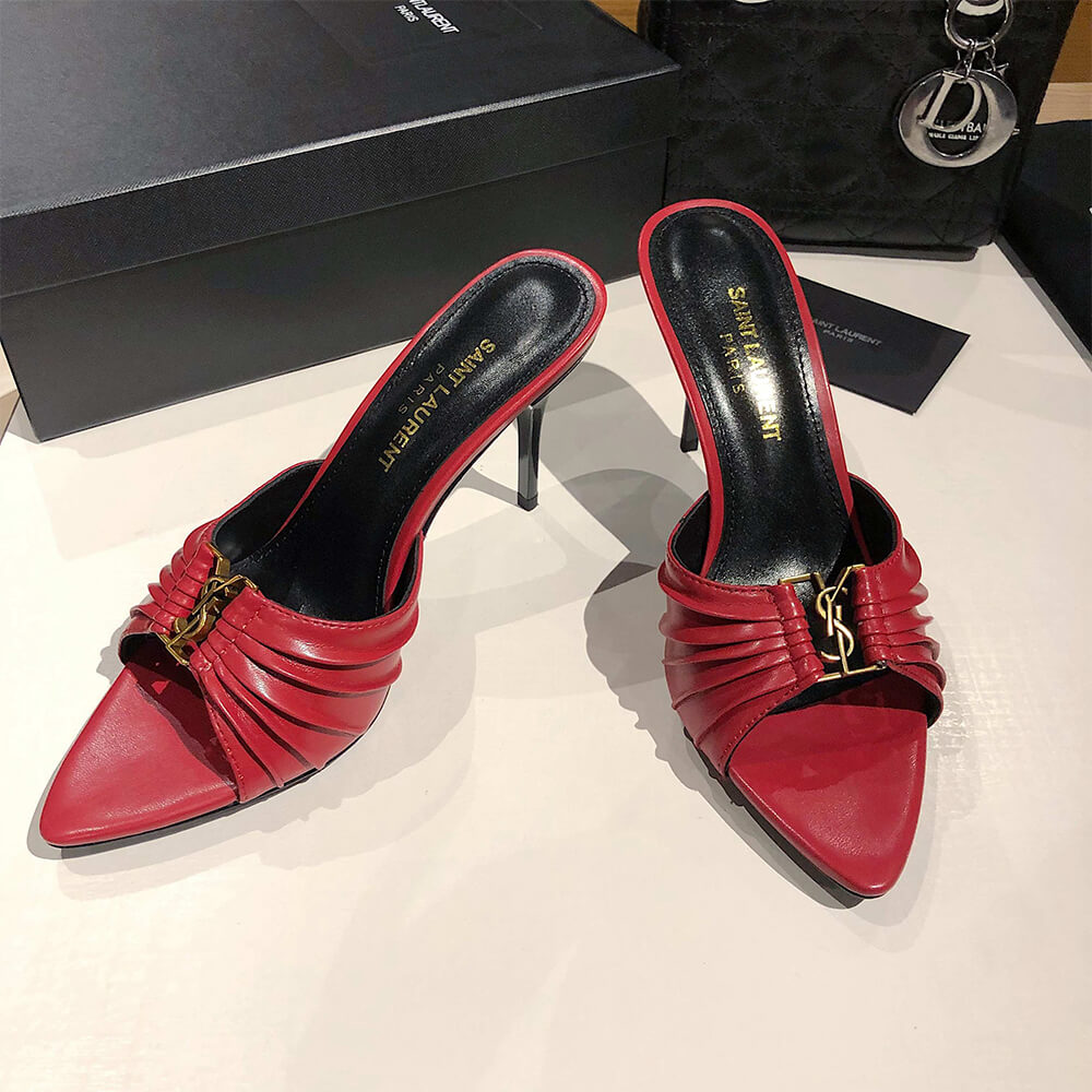 Y51  BABYLONE MULES IN SMOOTH LEATHER