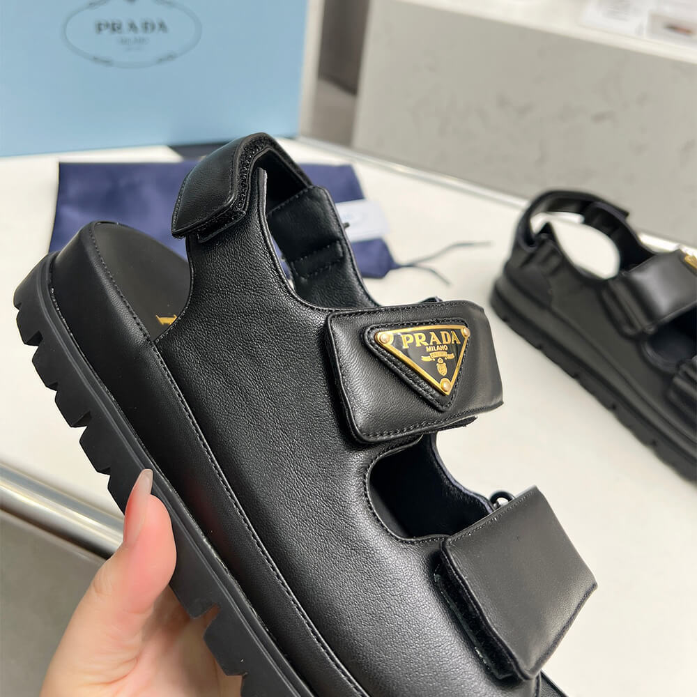 Pra*a Nappa leather sandals