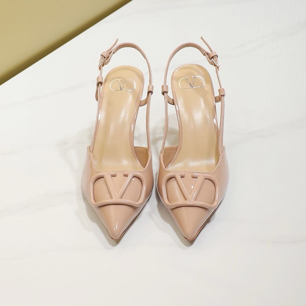 Va1e*ntin0 VLOGO SIGNATURE patent leather lace-up high heels (heel height 8 cm)