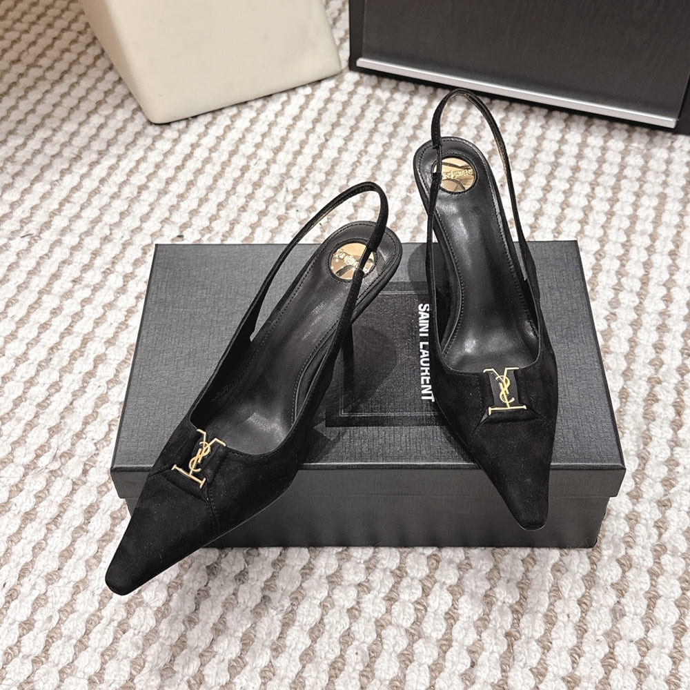 Y51 BABYLONE BRETEUIL slingback pumps in suede