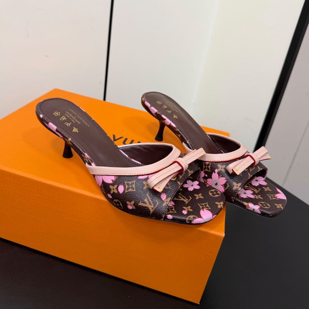 LV x TM Cherry Blossom Monogram Heeled Mules (EU SIZE 35-42)