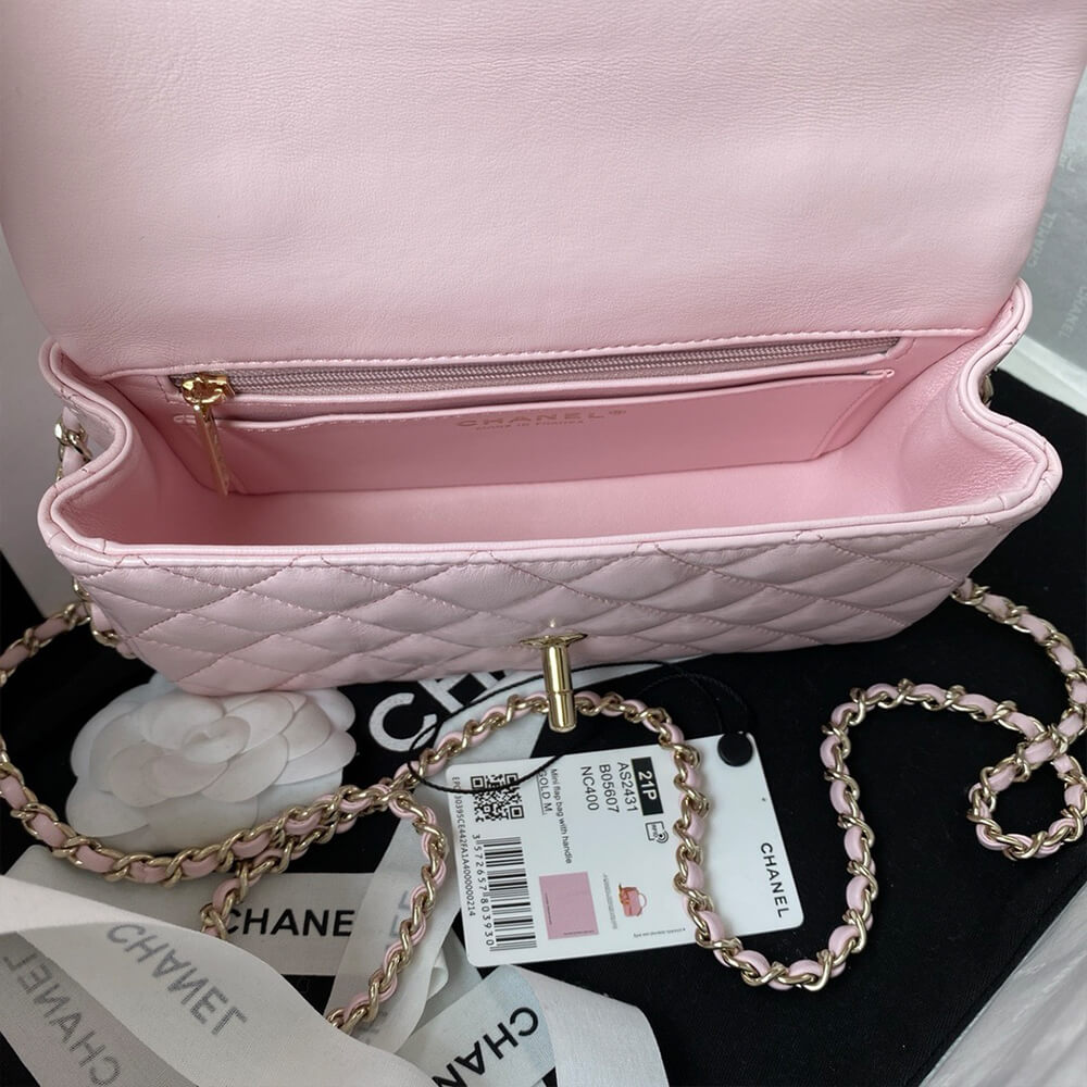 Ch**el Mini Classic Handbag With Top Handle