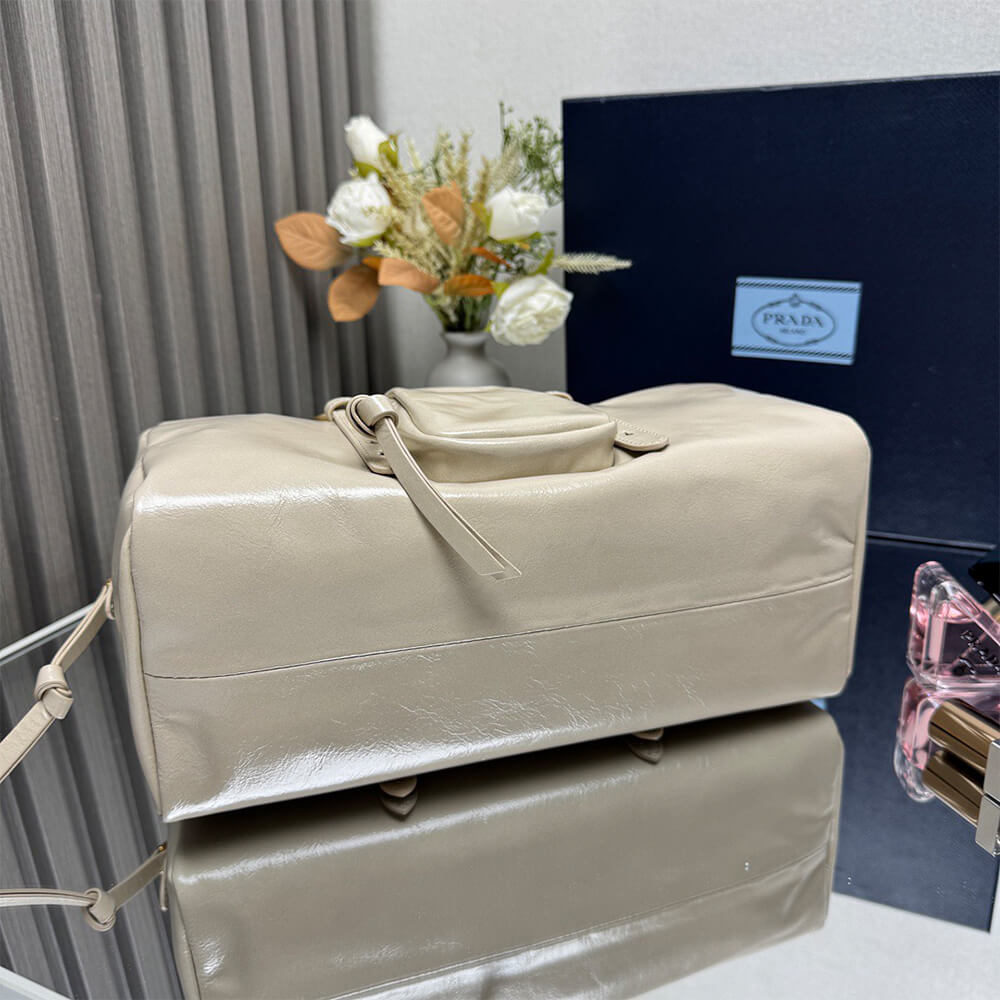 Pra*a Dangle medium leather top-handle bag(HIGH-END GRADE)