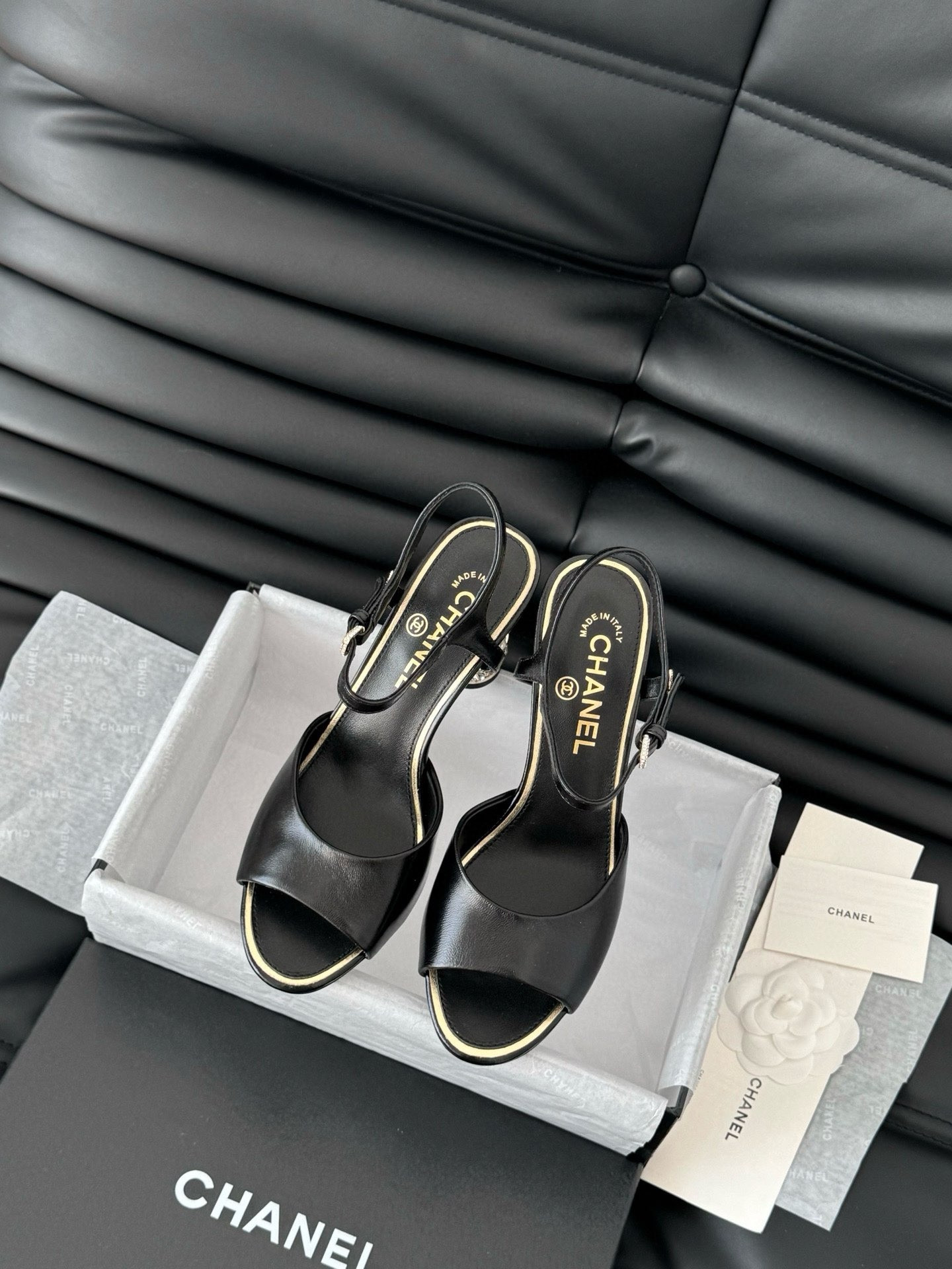 UA Ch**el Rhinestone Heel Sandals
