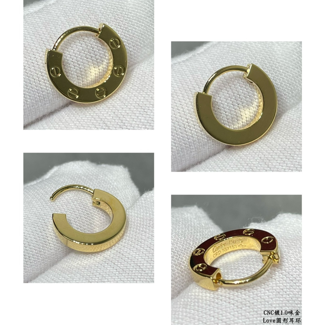 Ca*t1er LOVE glossy round earrings