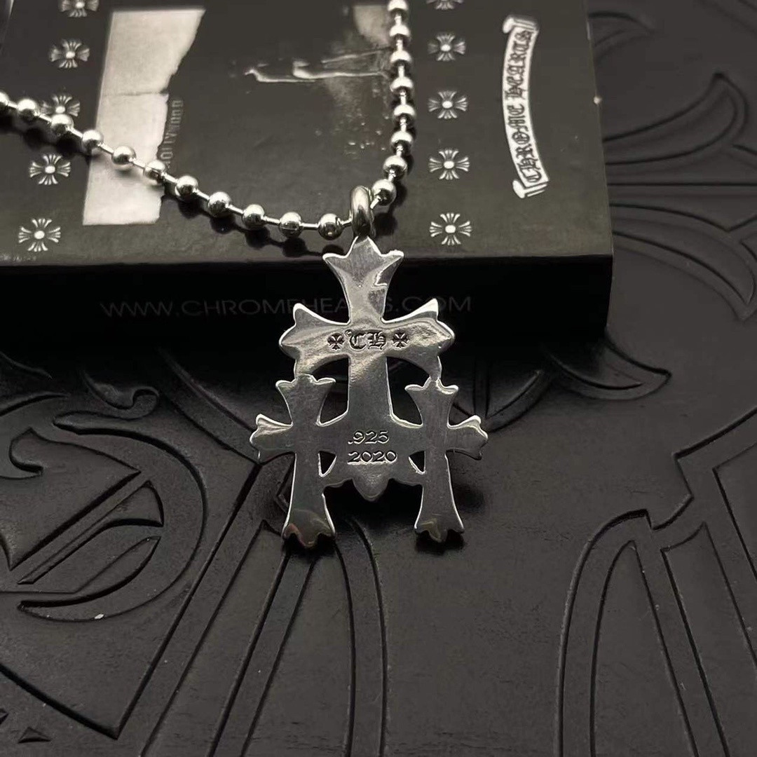 Ch*0me He**ts Cross Necklace