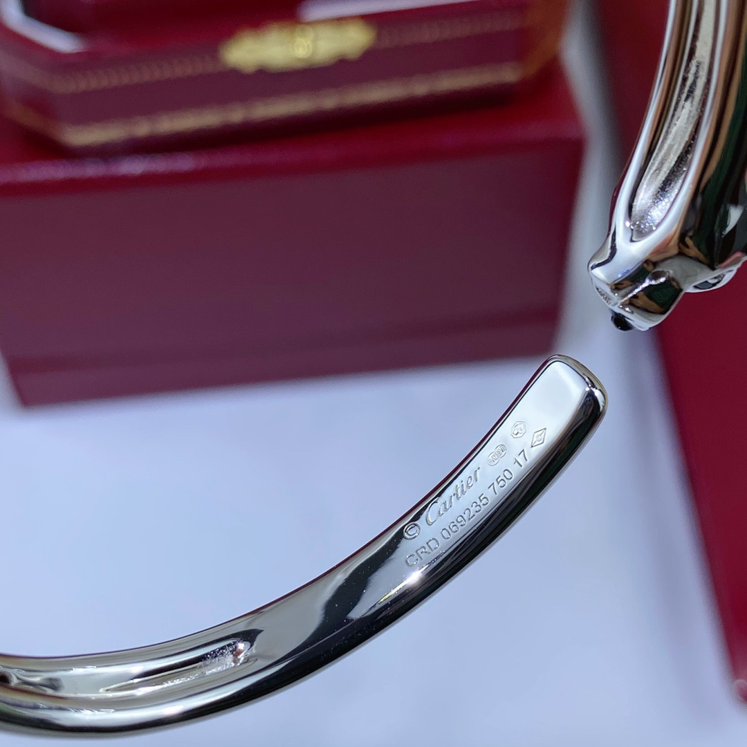 Ca*t1er Slim Polished Leopard Bracelet 16-17