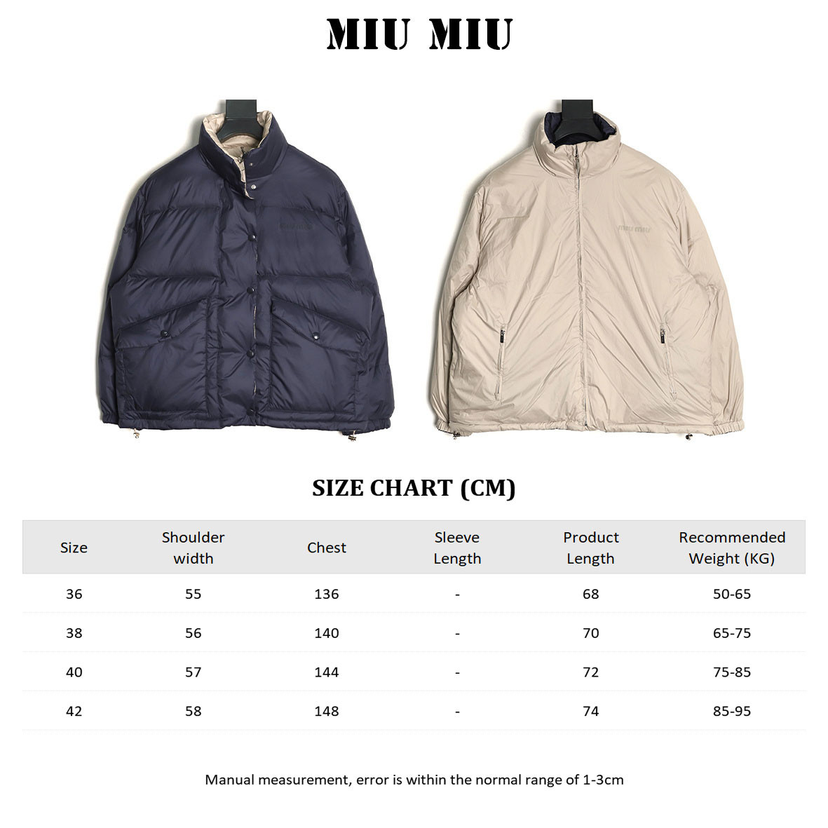 M1v M1v reversible short puffer jacket