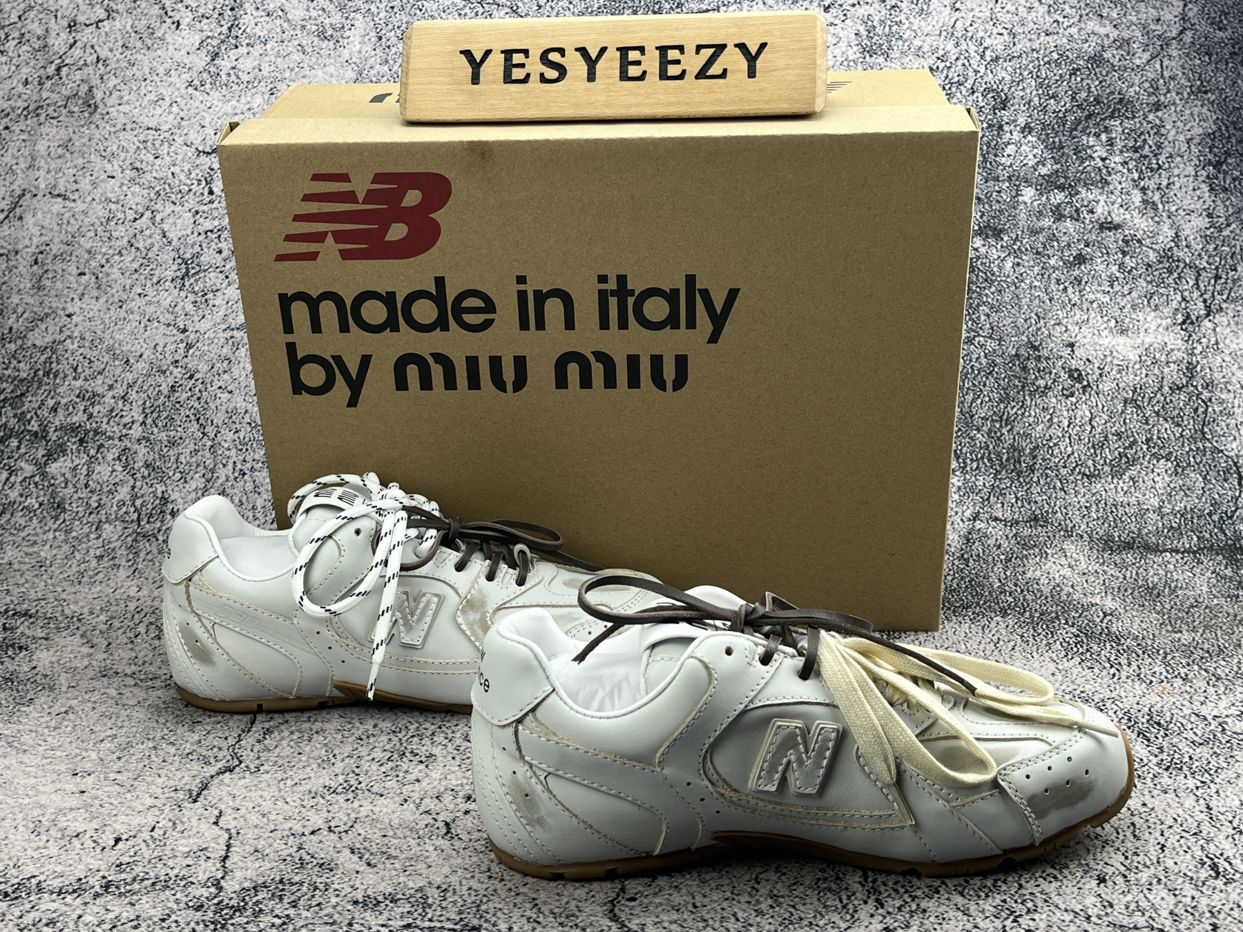 ua m1v m1v x new Ba1an*e 530 sl leather sneakers