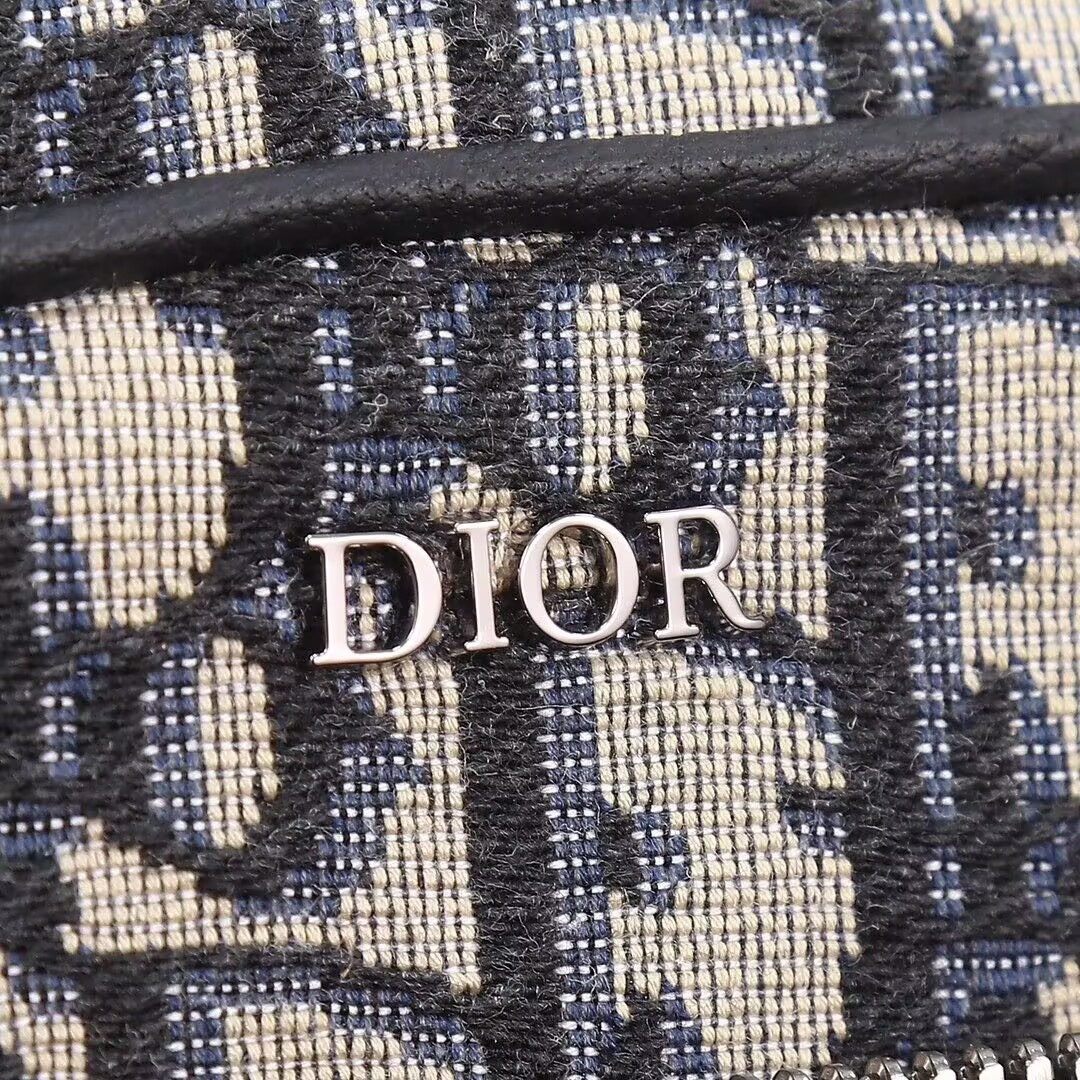 D10r Saddle Triple Pouch Beige and Black D10r Oblique Jacquard 18x25x5cm