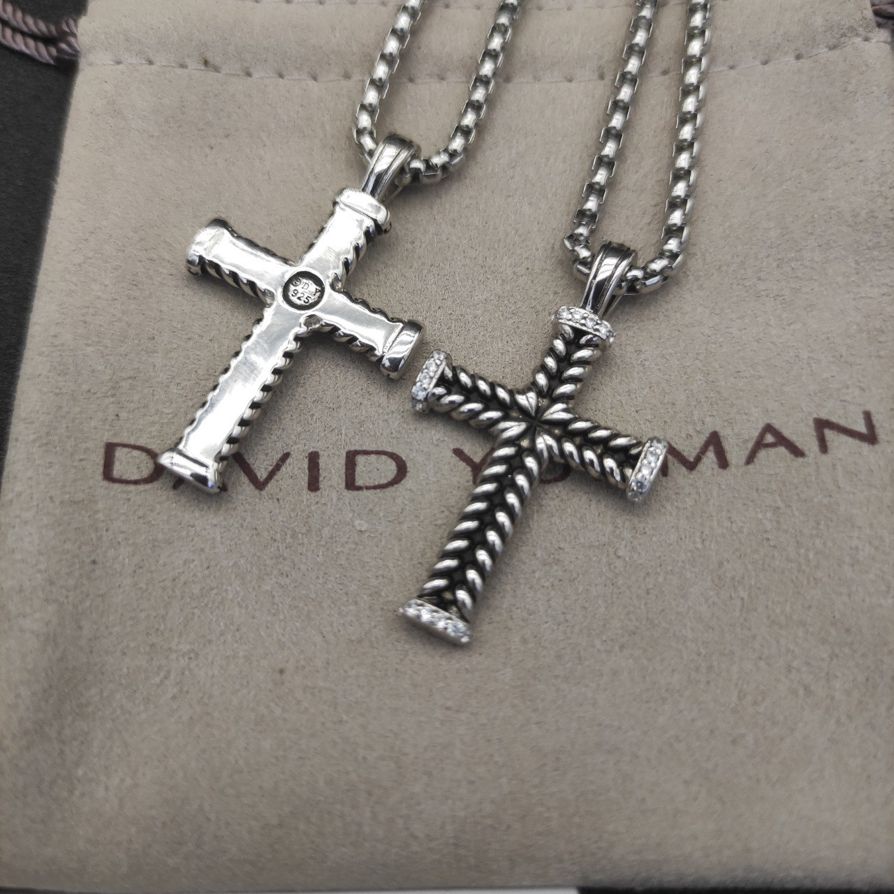 dau1d Yvrm*n cross necklace(chain length 50+5cm delay chain chain thickness 3mm)