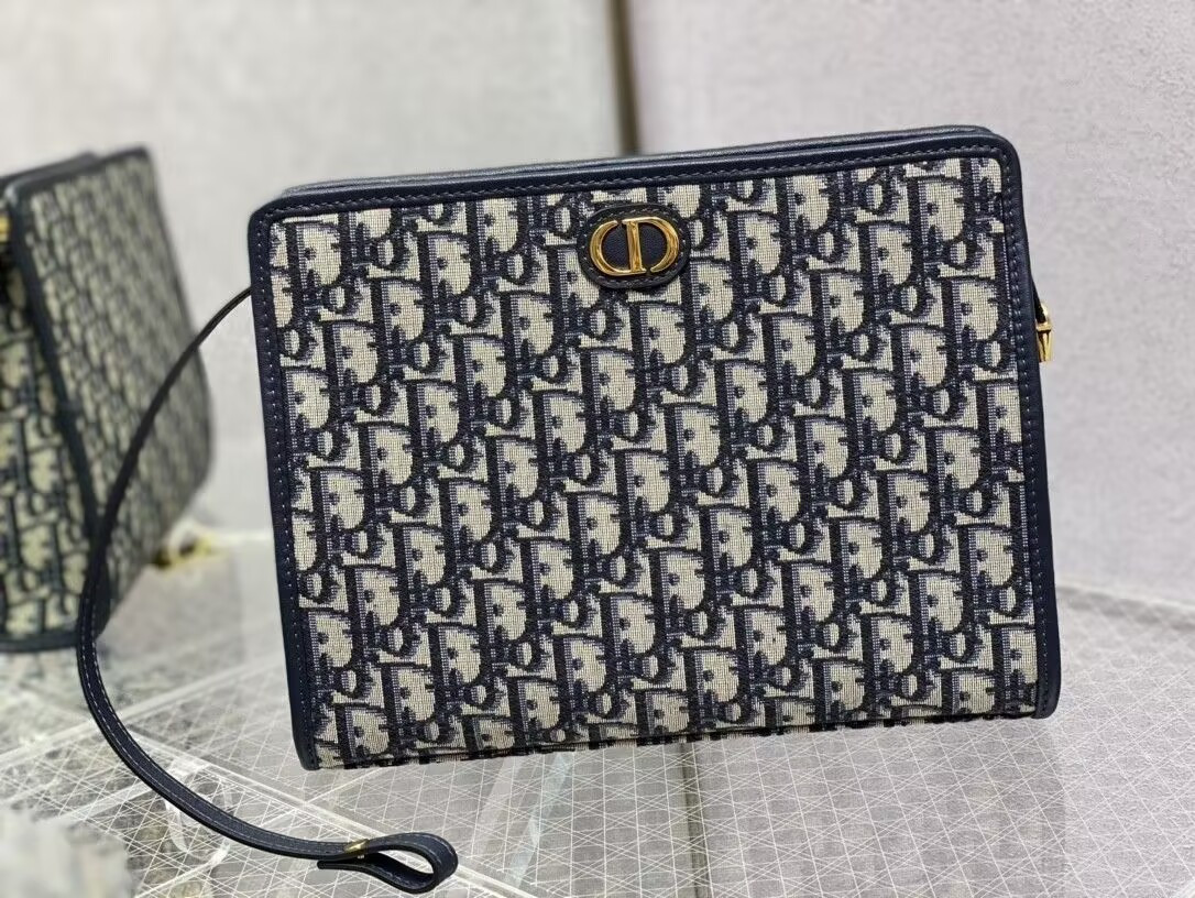D10r 30 Montaigne Dea Pouch Blue D10r Oblique Jacquard 26x19.5x7cm