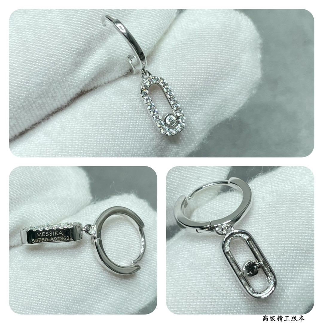 Mes1kaa single d1am0nd hoop earrings