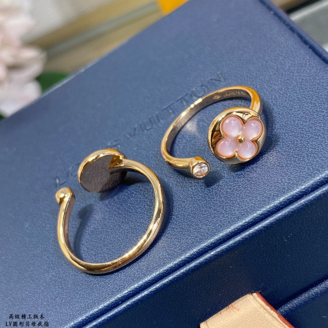 L0vis Vvtt0n Round Mother-of-Pearl Ring