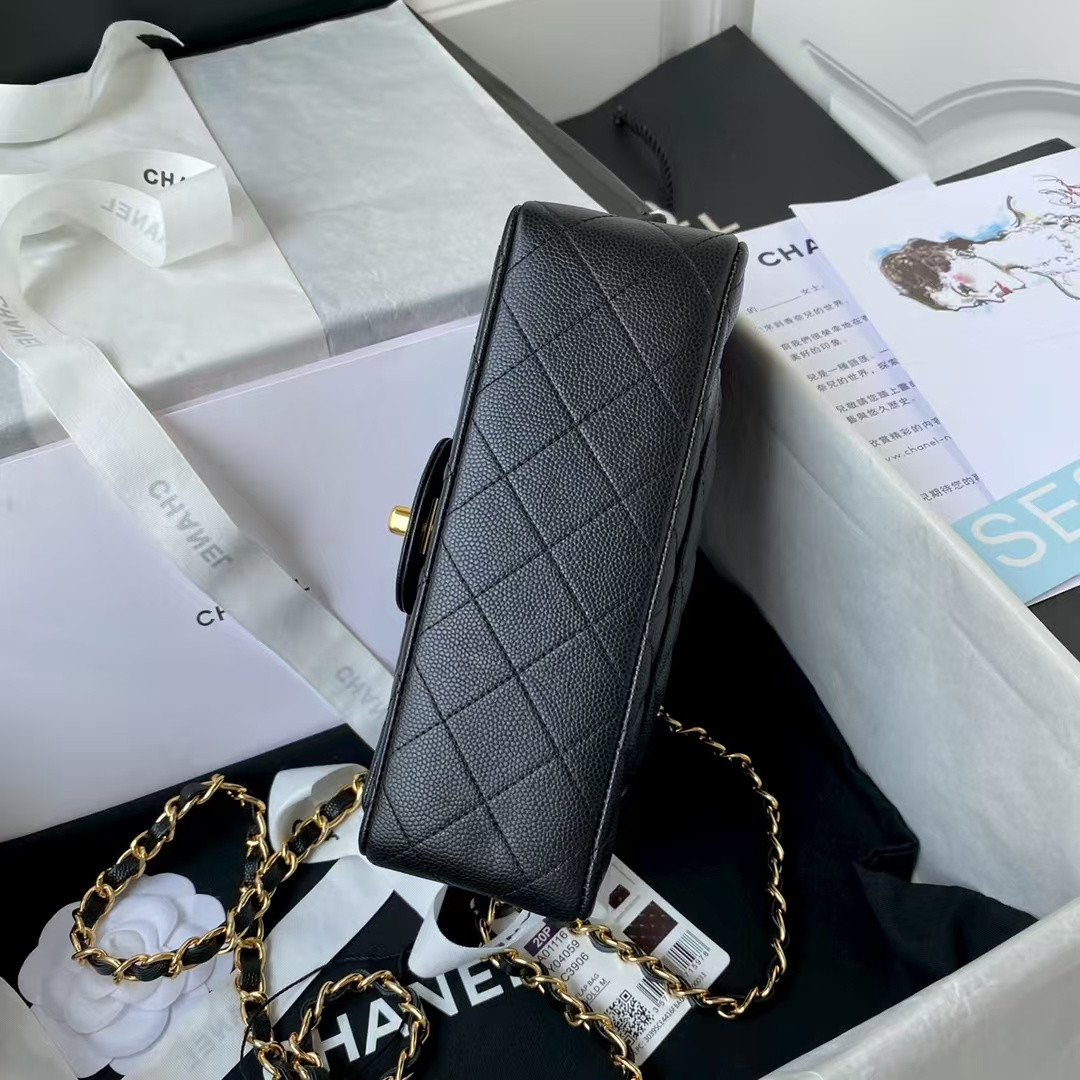 Ch**el MINI FLAP BAG BLACK 12x20x6cm
