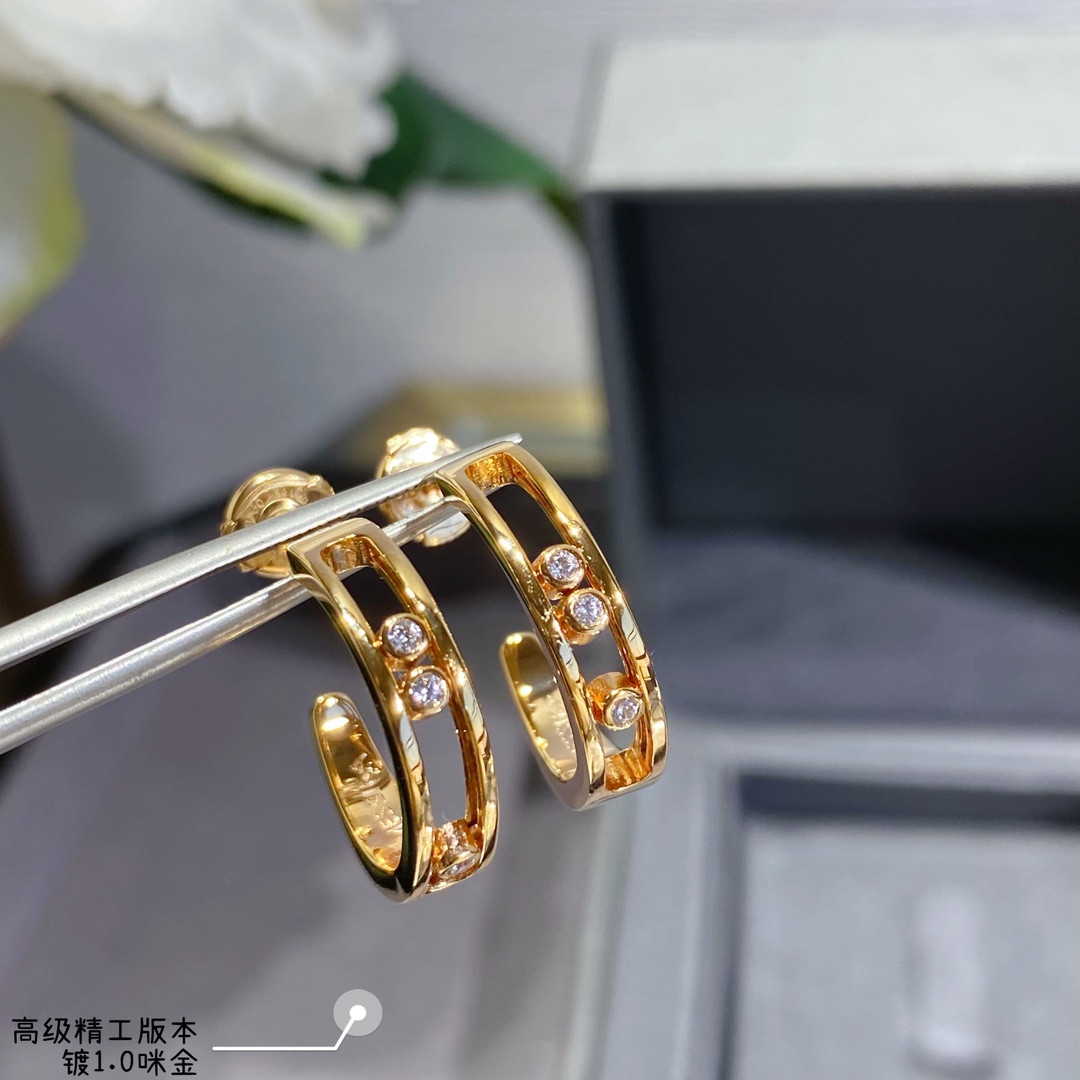 Mes1kaa polished moving earrings