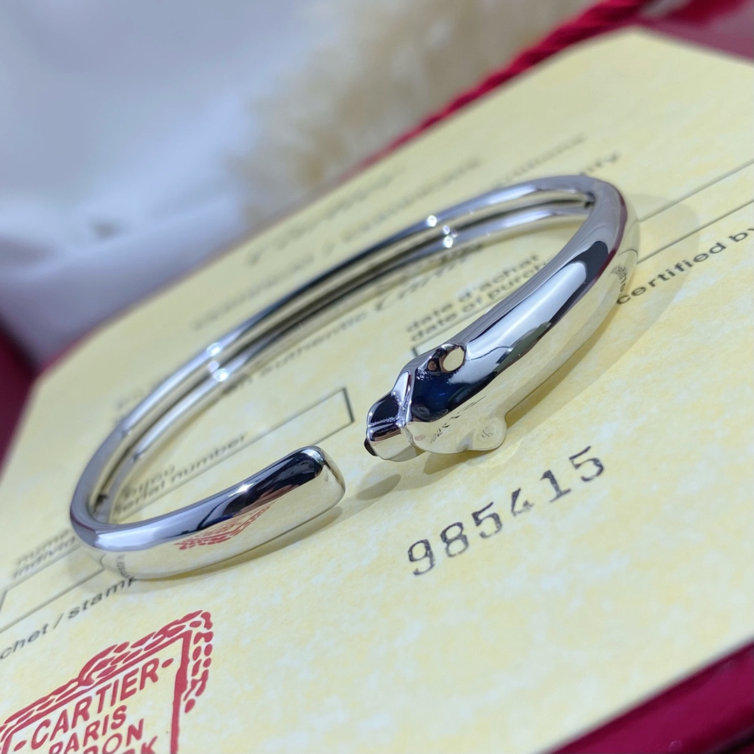 Ca*t1er Slim Polished Leopard Bracelet 16-17