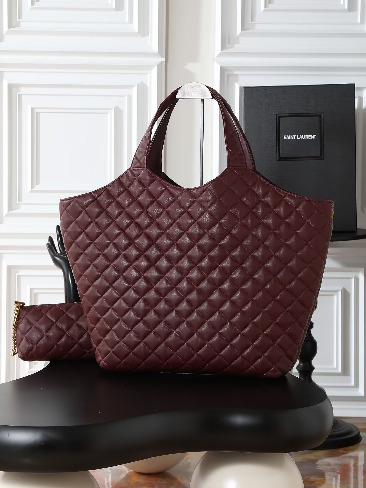 Y51 ICARE MAXI SHOPPING BAG IN QUILTED LAMBSKIN  38/58x43x8cm
