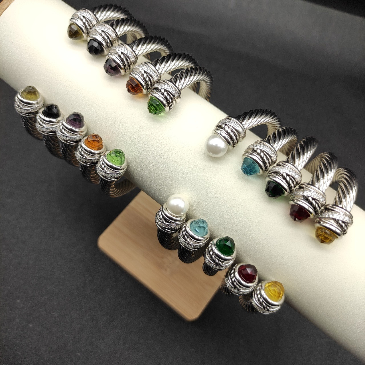 dau1d Yvrm*n 7mm rotating d1am0nd setting bracelet (wrist circumference 15-20cm)