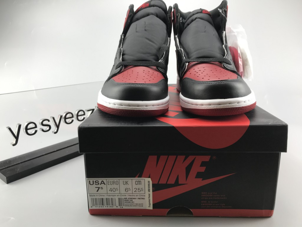 UA AIR JORDAN 1 RETRO HIGH OG "BANNED 2016 RELEASE"