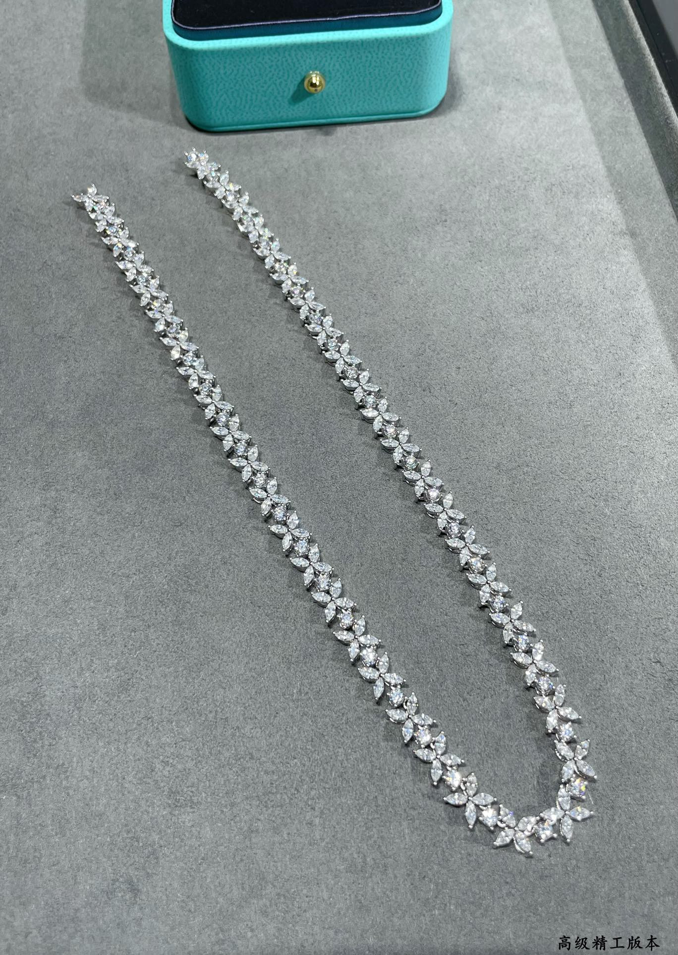 t*f*ny & co. full D1am0nd marquise necklace ag925