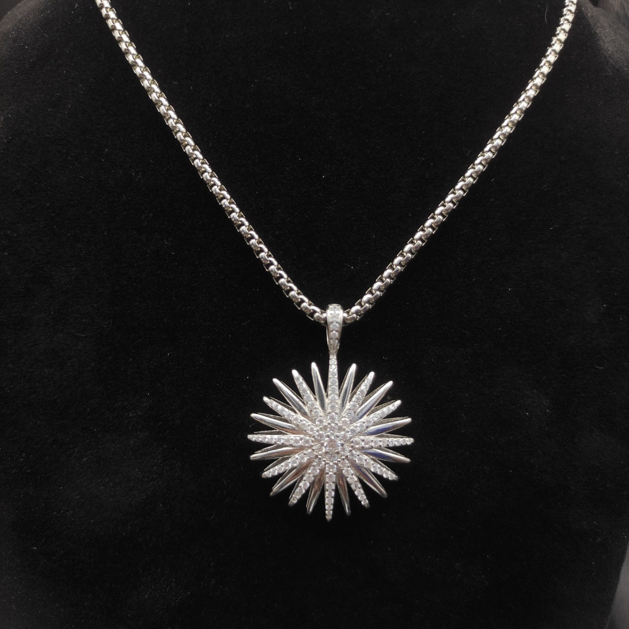 dau1d Yvrm*n sunflower full of d1am0nds necklace(chain length 50+5cm delay chain chain thickness 3mm)