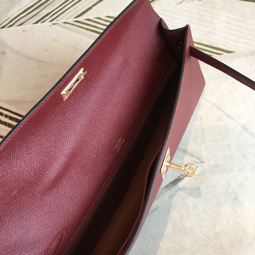 H**me5 Kelly Cut 31cm Epsom Leather Gold