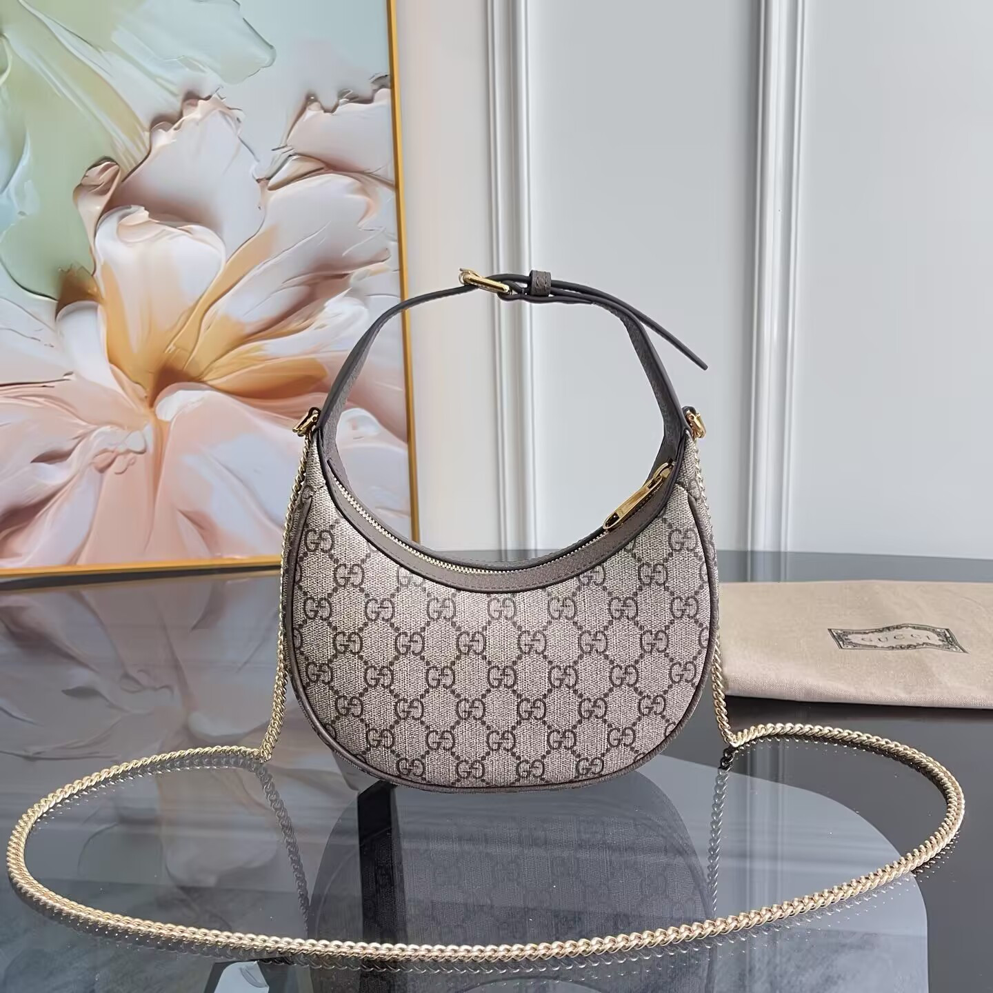 Gvc*1 ophidia mini gg canvas shoulder bag 20x14.5x4cm