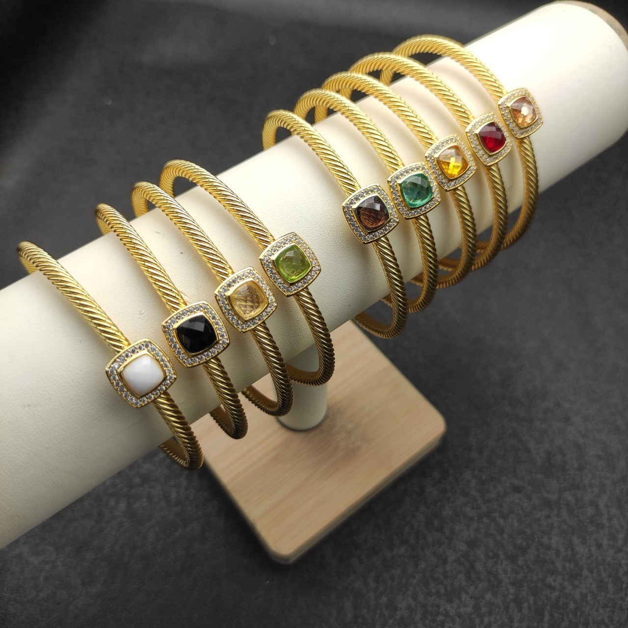 dau1d Yvrm*n 4mm square d1am0nd bracelet (wrist circumference 15-20cm)
