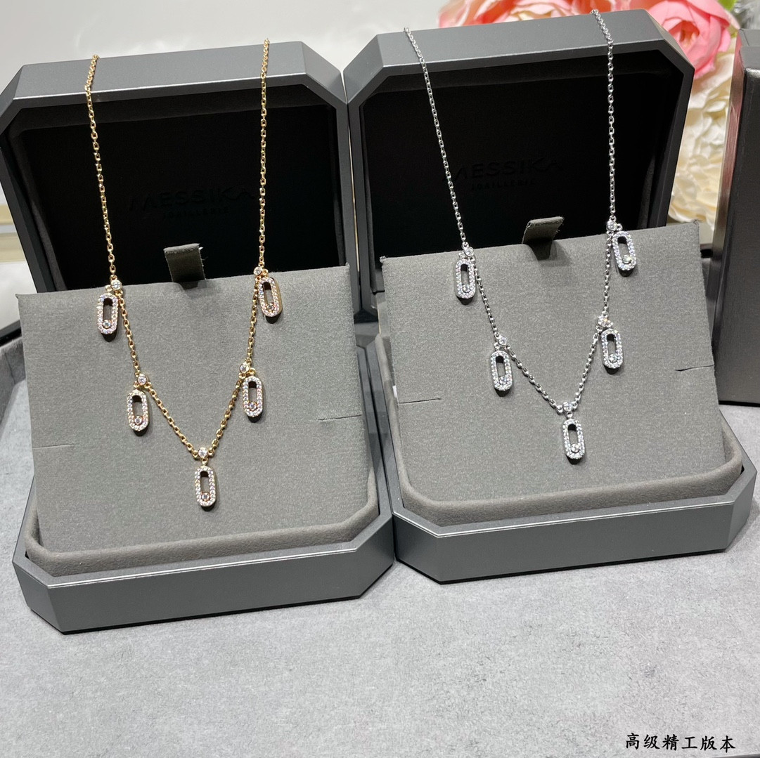 Mes1kaa five d1am0nd moving necklace