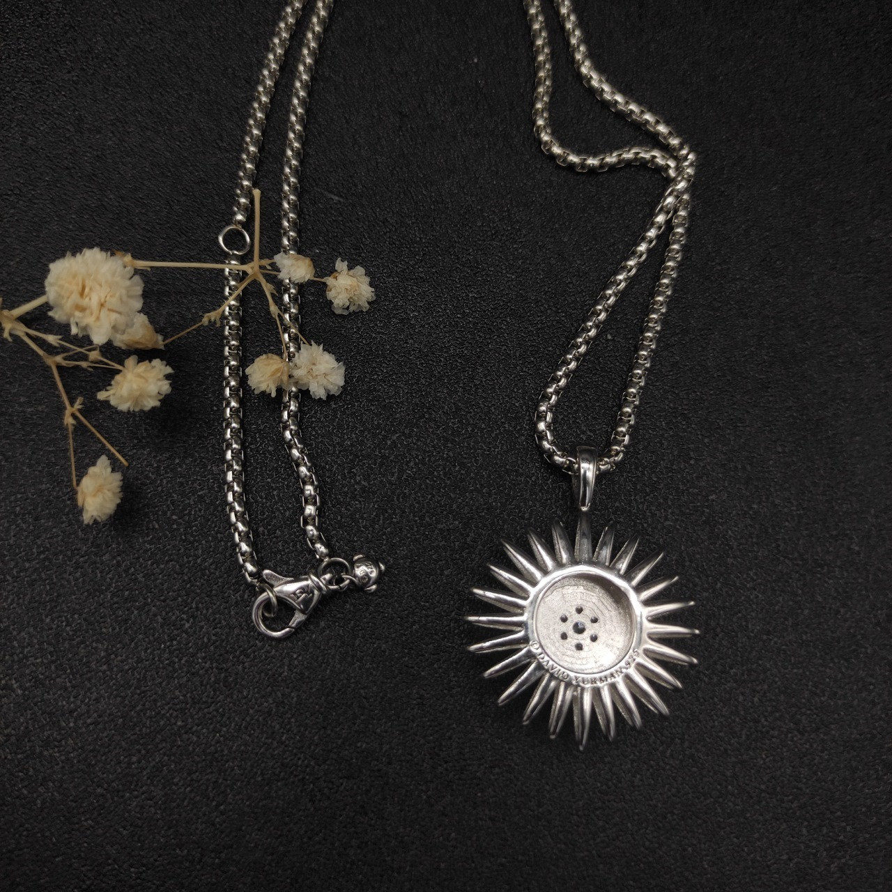 dau1d Yvrm*n sunflower full of d1am0nds necklace(chain length 50+5cm delay chain chain thickness 3mm)