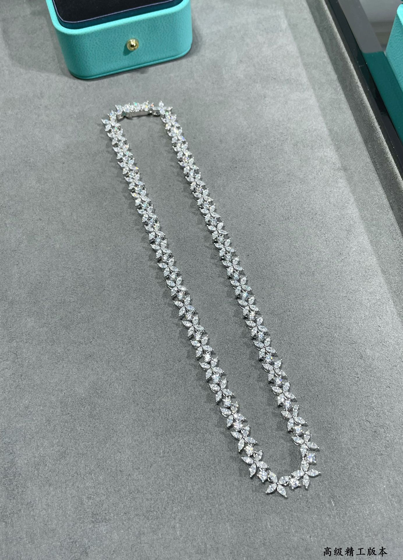 t*f*ny & co. full D1am0nd marquise necklace ag925