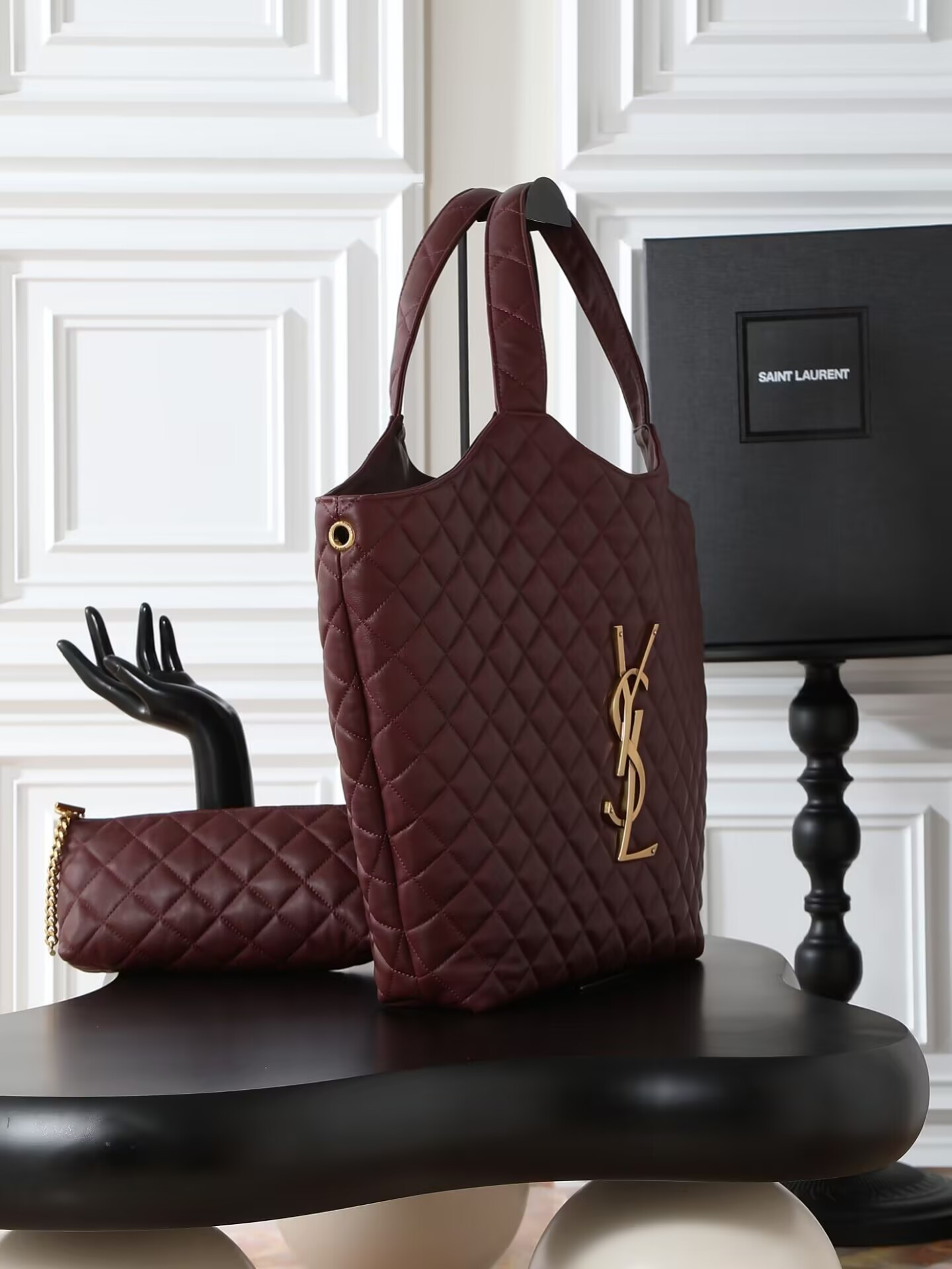 Y51 ICARE MAXI SHOPPING BAG IN QUILTED LAMBSKIN  38/58x43x8cm