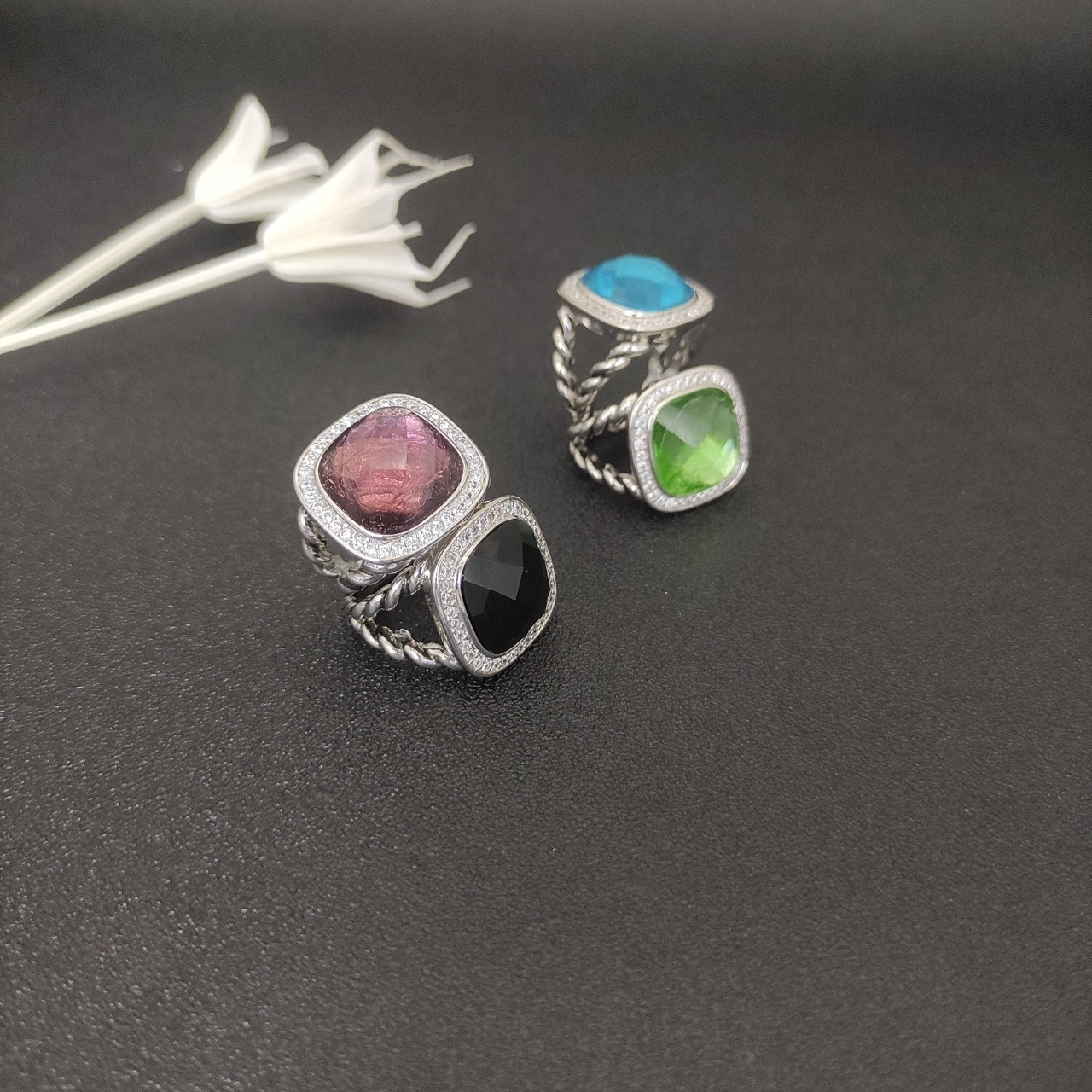 dau1d Yvrm*n 14mm square d1am0nd ring