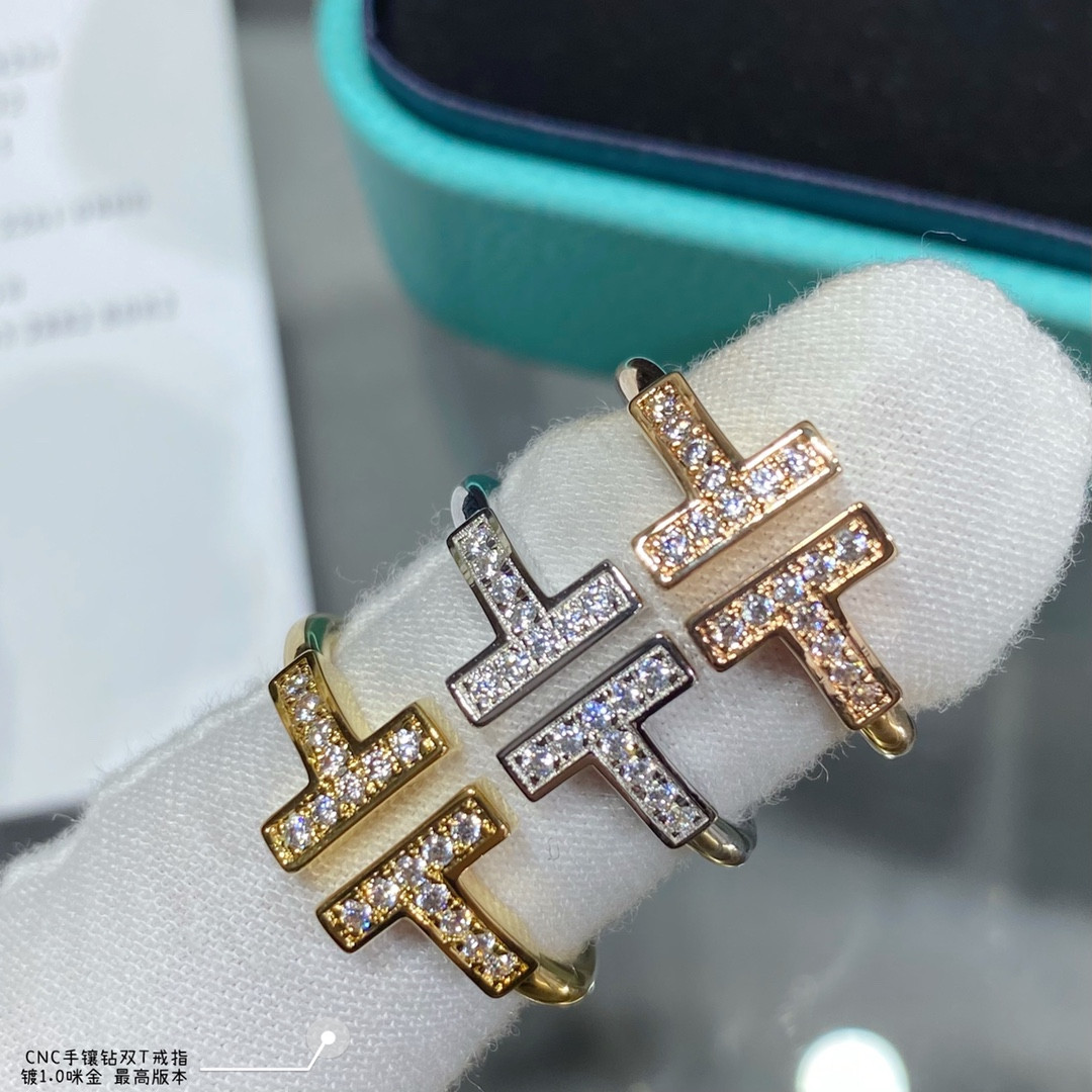 t*f*ny & co. double t D1am0nd-banded ring