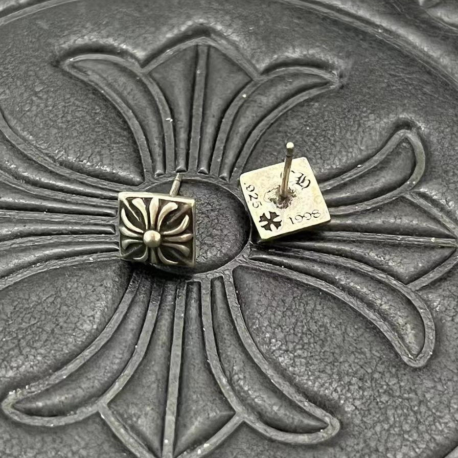 Ch*0me He**ts Cross Stud Earrings