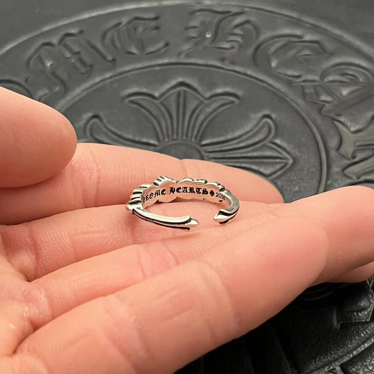 Ch*0me He**ts Open-ended Small Cross Ring