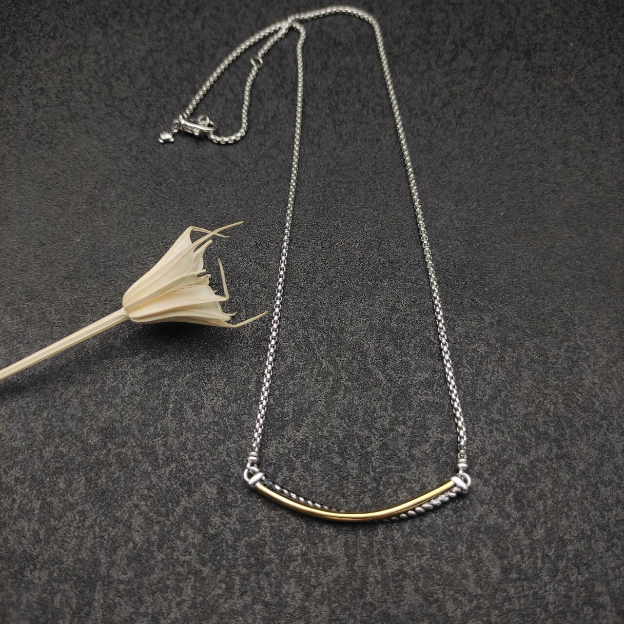 dau1d Yvrm*n smile necklace(chain length 45+5cm delay chain,chain thickness 2mm)