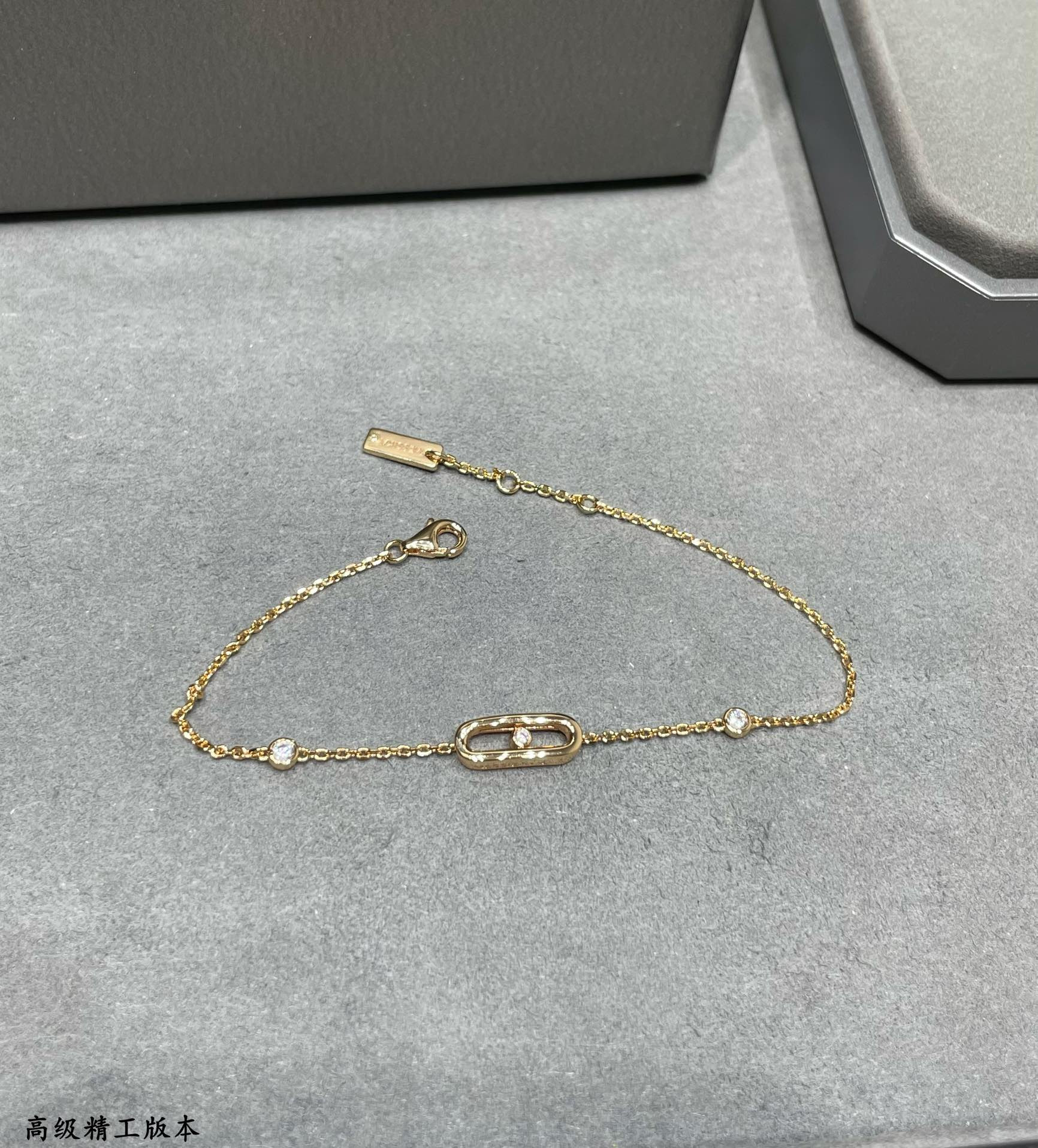 Mes1kaa polished single d1am0nd moving bracelet