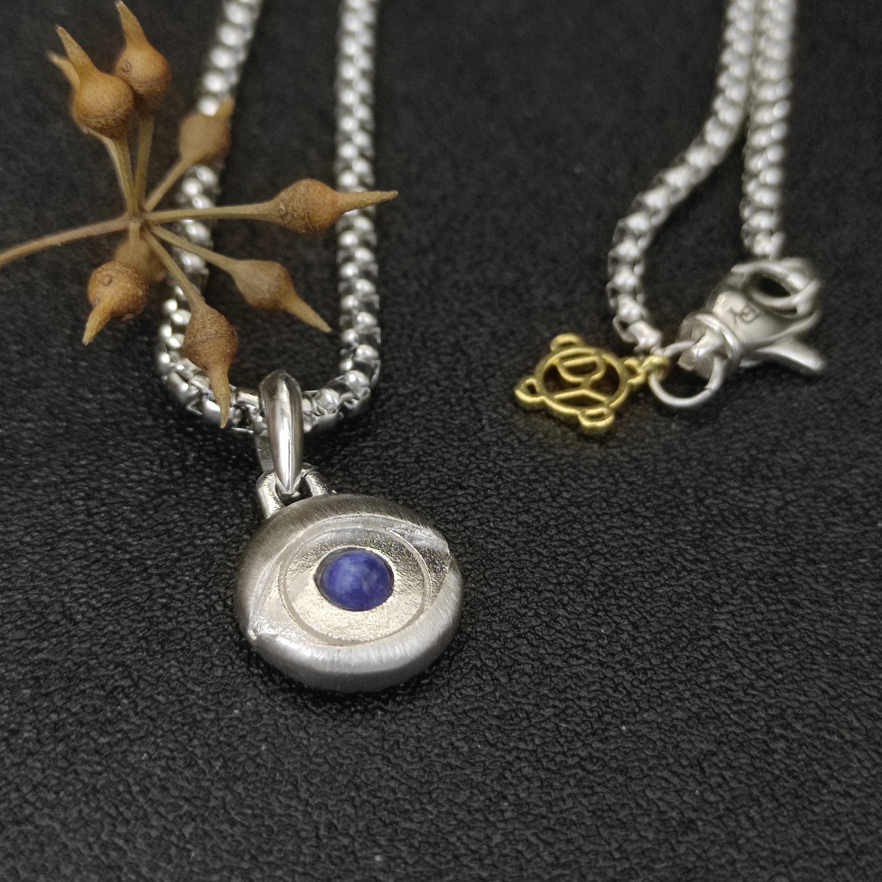 dau1d Yvrm*n evil eye necklace(chain length 50+5cm delay chain chain thickness 3mm)