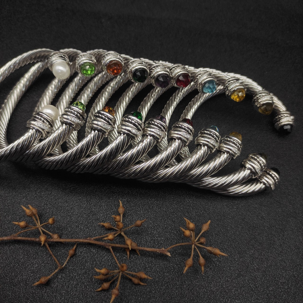 dau1d Yvrm*n 7mm rotating d1am0nd setting bracelet (wrist circumference 15-20cm)
