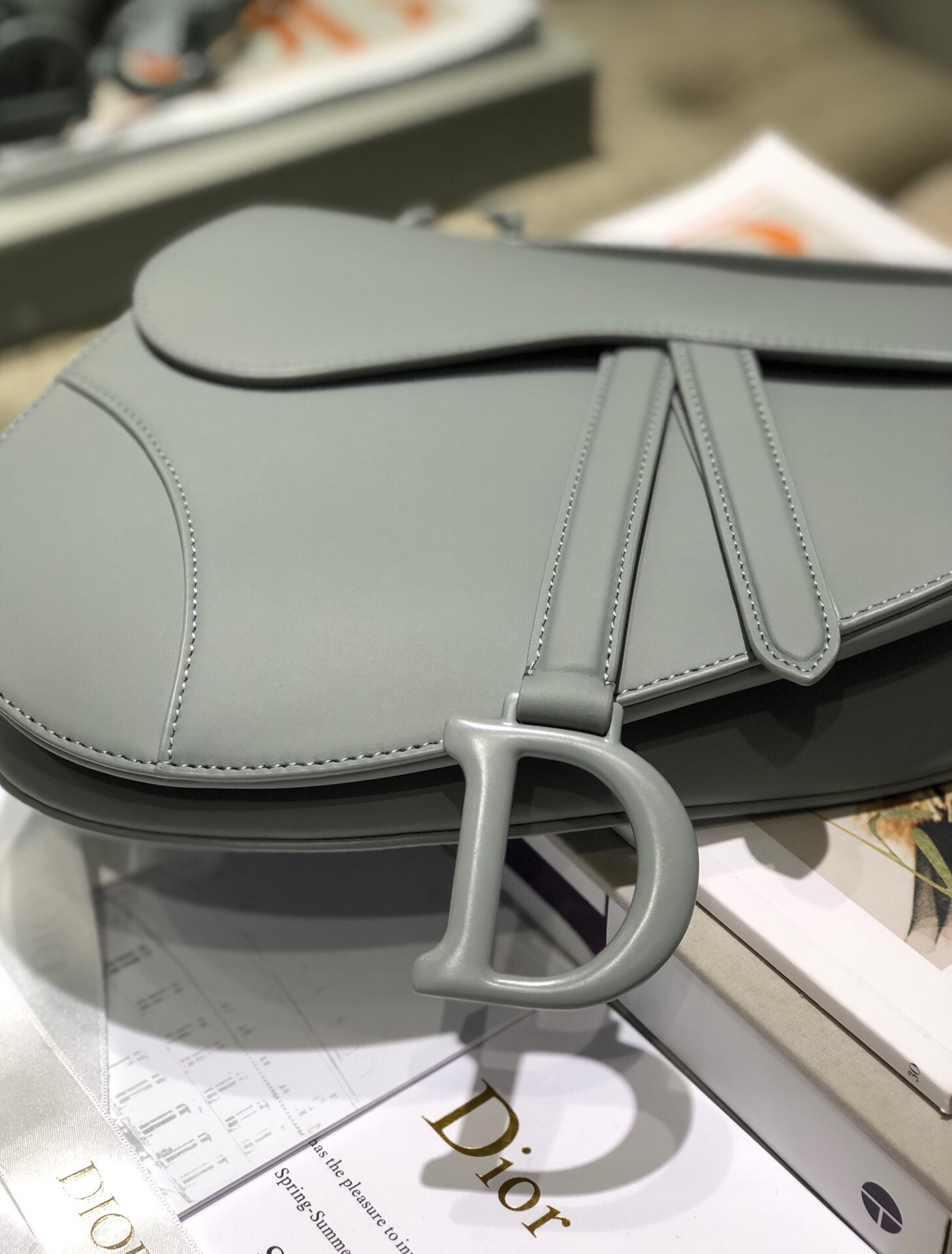 D10r Saddle Bag Placid Blue Smooth Calfskin 25.5x20x6.5cm