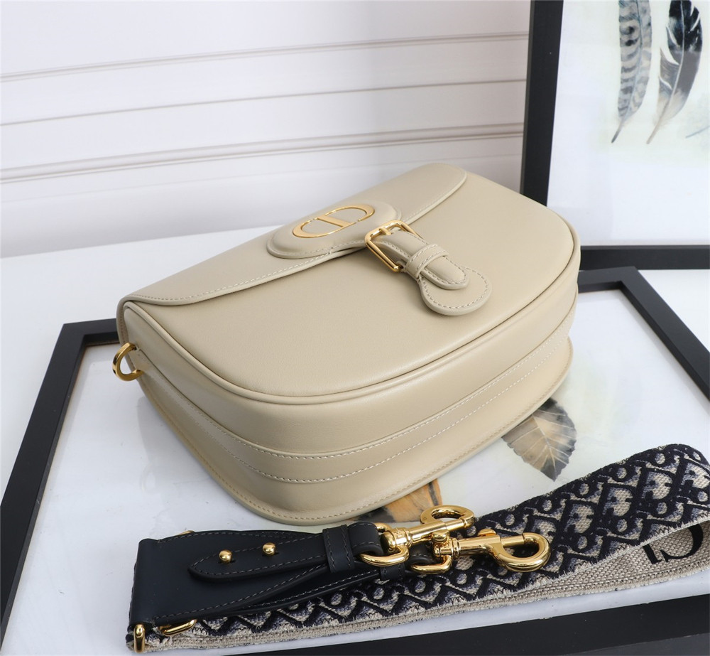 LARGE D10r BOBBY BAG Beige Box Calfskin
