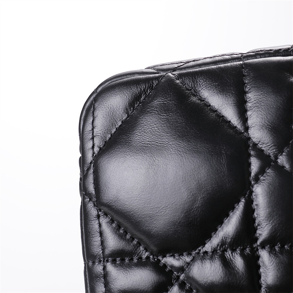 LARGE D10r CARO BAG Black S*pple Cannage Calfskin With Silver Hardware 29 x 18 x 10 cm