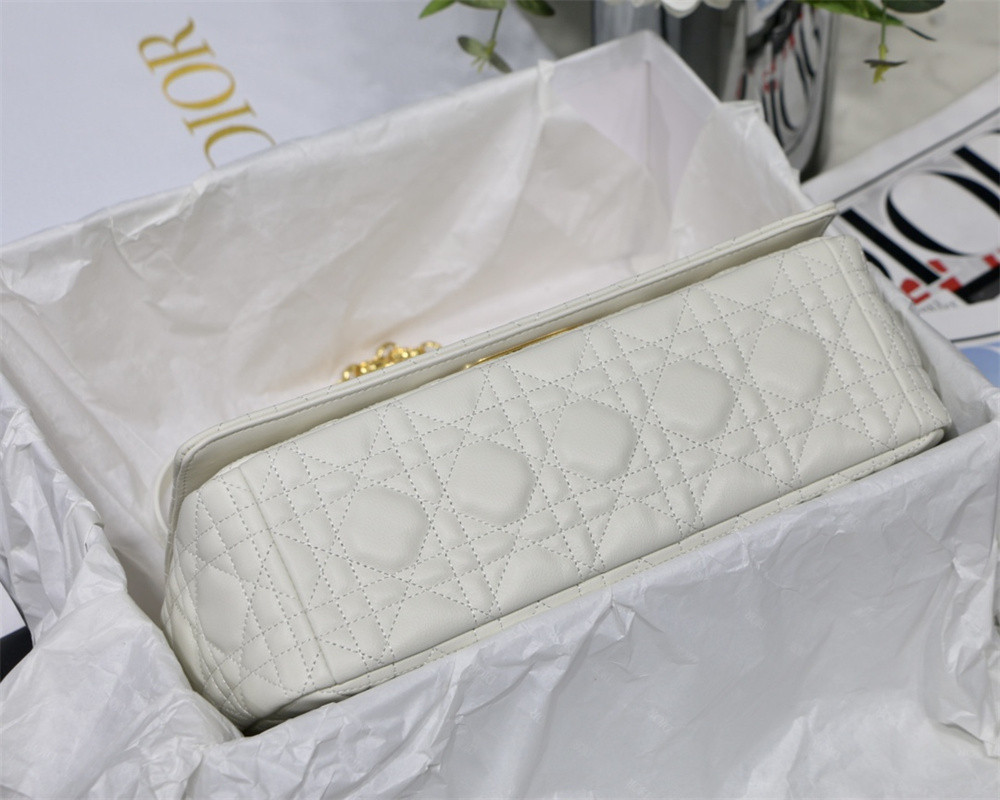LARGE D10r CARO BAG Ivory S*pple Cannage Calfskin 29 x 18 x 10 cm