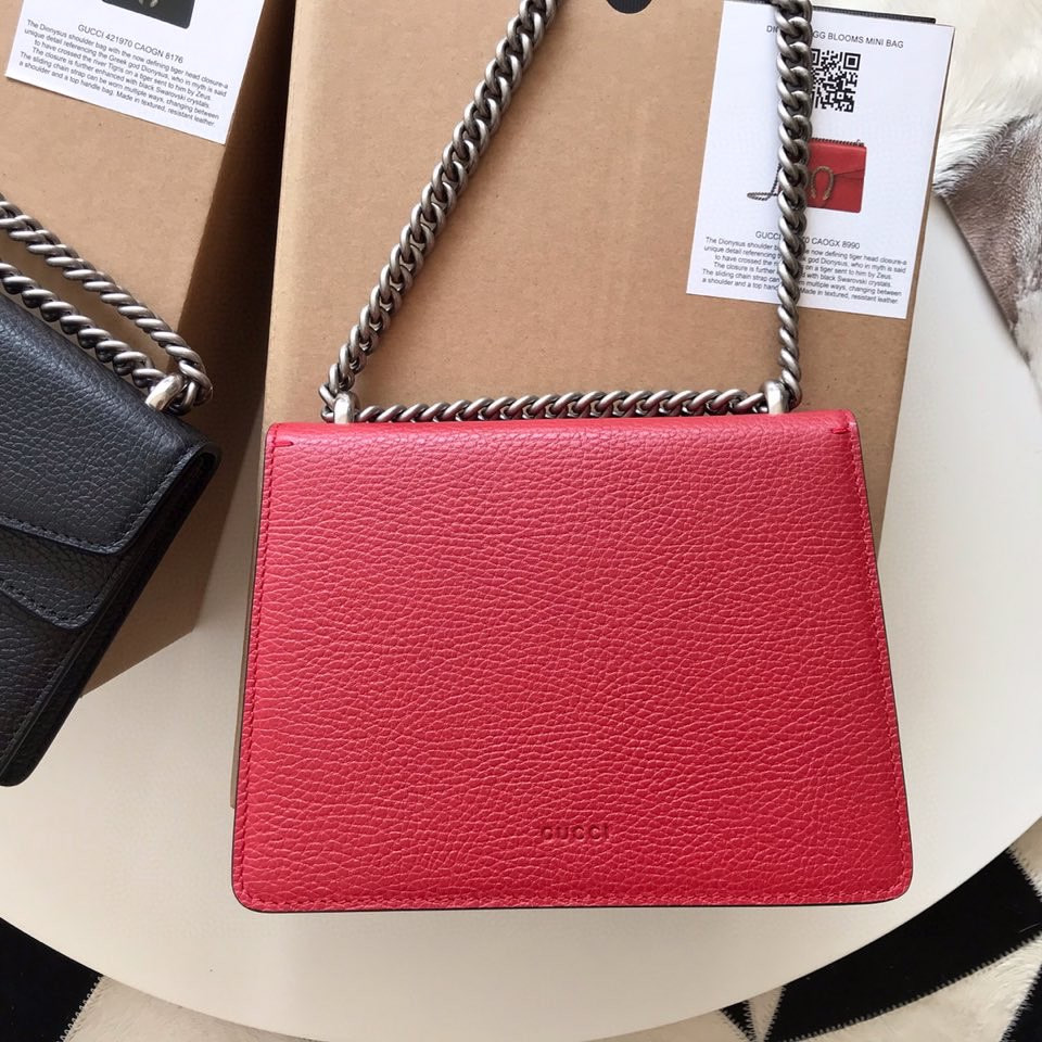 Gvc*1 DIONYSUS LEATHER MINI BAG RED 7.5"Wx6"Hx2"D