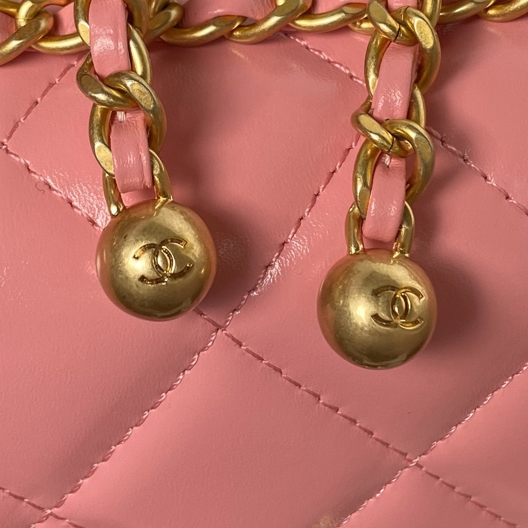 Ch**el MINI FLAP BAG PINK 12×19×8cm