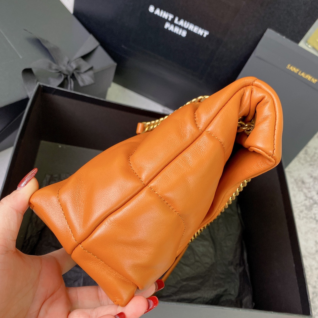 Y51 PUFFER SMALL IN NAPPA LEATHER ORANGE 11.4 X 6.6 X 4.3 INCHES