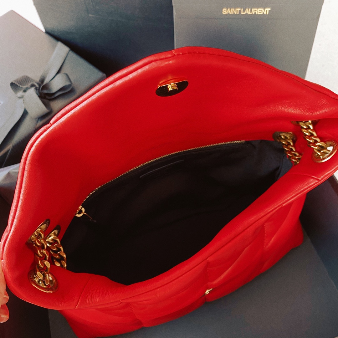 Y51 PUFFER SMALL IN NAPPA LEATHER RED 11.4 X 6.6 X 4.3 INCHES